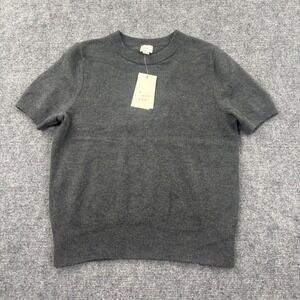 A New Day Short Sleeve Sweater‎ XS Gray Recycled Knit Crewneck Men's